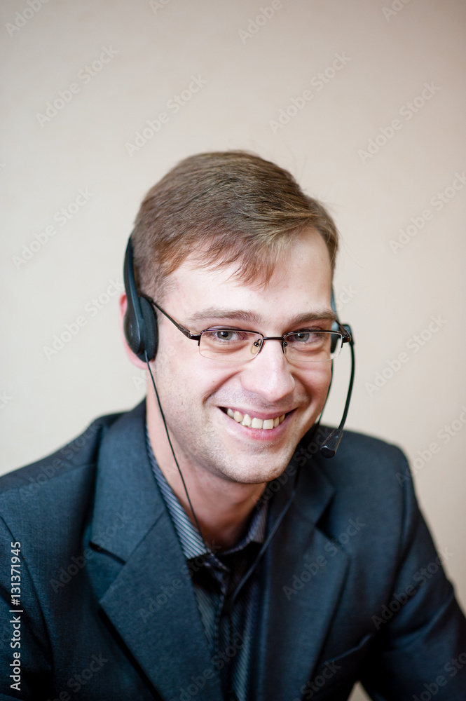 Foto Stock Man from call centre Adobe Stock