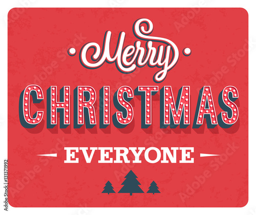 Merry Christmas greeting card.