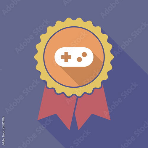 Long shadow badge with a game pad