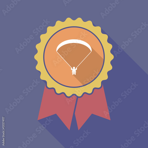 Long shadow badge with a paraglider