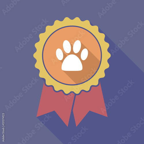 Long shadow badge with an animal footprint