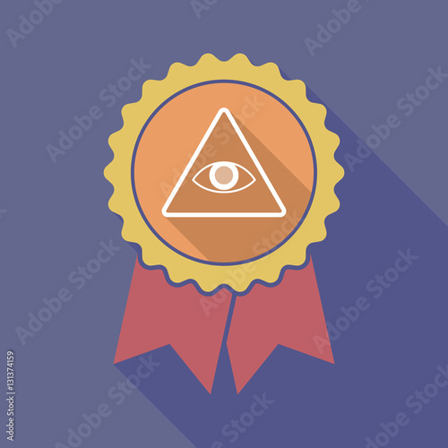 Long shadow badge with an all seeing eye