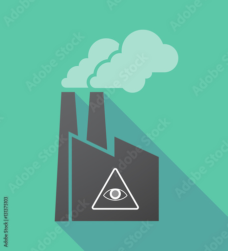Long shadow factory with an all seeing eye