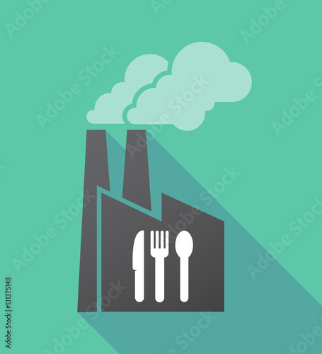 Long shadow factory with cutlery