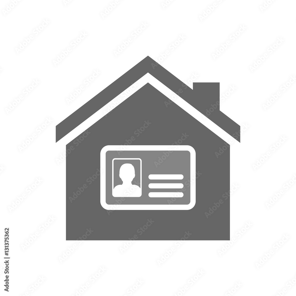 Isolated house with an id card Isolated house with an id card