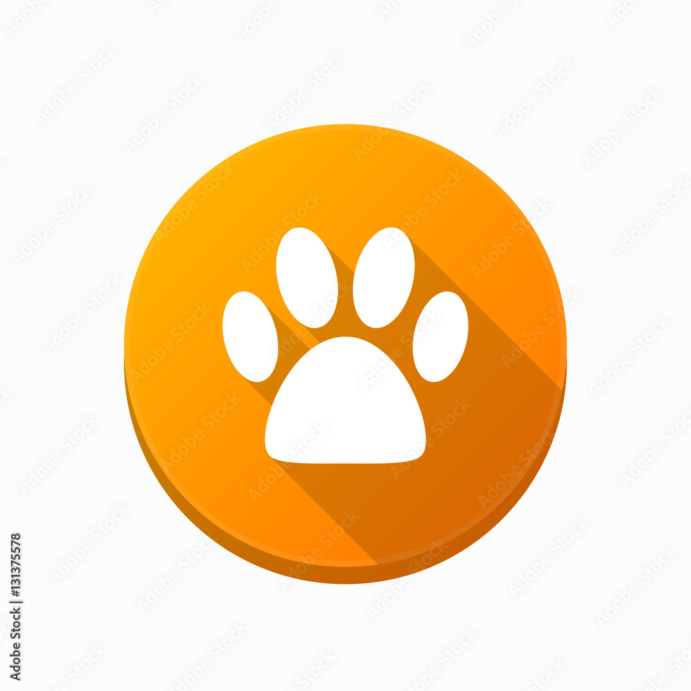 Isolated button with an animal footprint Isolated button with an animal footprint