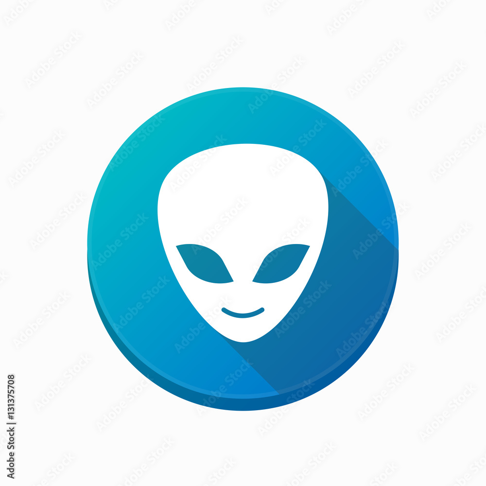 Isolated button with an alien face Isolated button with an alien face