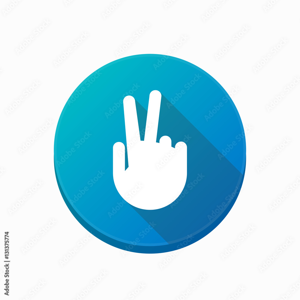 Isolated button with a victory hand Isolated button with a victory hand