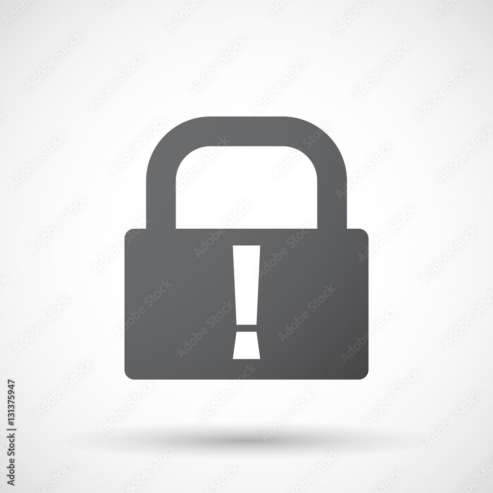 Isolated lock pad with an admiration sign Isolated lock pad with an admiration sign