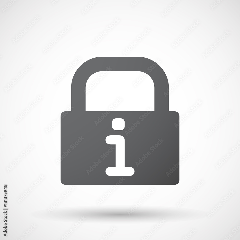 Isolated lock pad with an info sign Isolated lock pad with an info sign