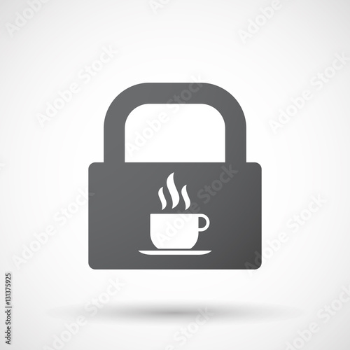Isolated lock pad with a cup of coffee