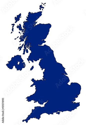 Map of UK in blue
