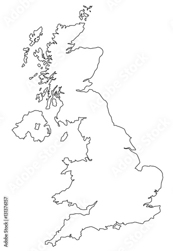 Map of UK in white