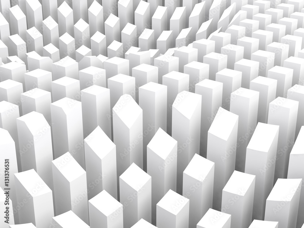 White surface diagram, 3d illustration White surface diagram, 3d illustration