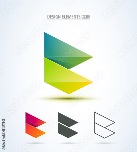Free Download Vector abstract letter C logo elements. Origami style - GFXLoad