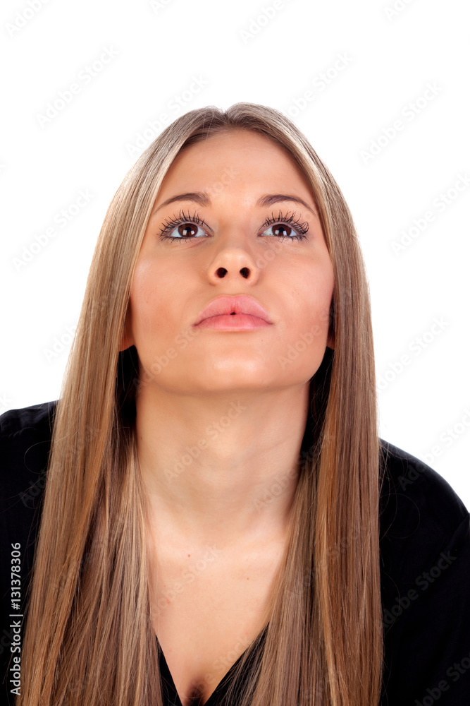 Beautiful fashion girl with straight long blonde hair Beautiful fashion girl with straight long blonde hair