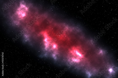 Deep Space Background with Colorful Galaxy Nebula Clouds and Star Clusters
