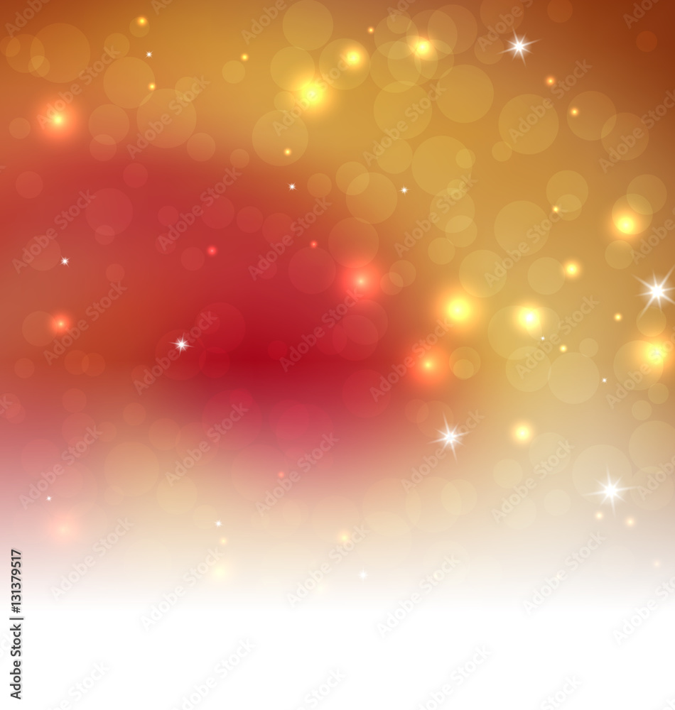 Orange Bright Abstract Christmas Background With White Snowflakes