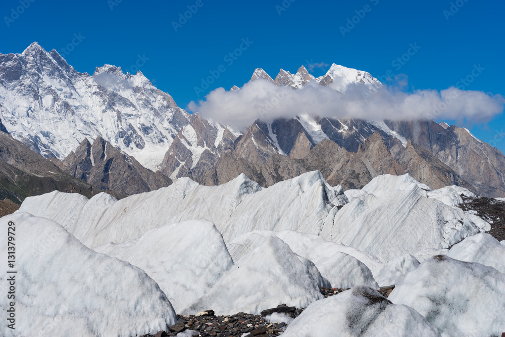 Fototapeta premium Big ice on Baltoro glacier, K2 trek, Skardu, Gilgit, Pakistan