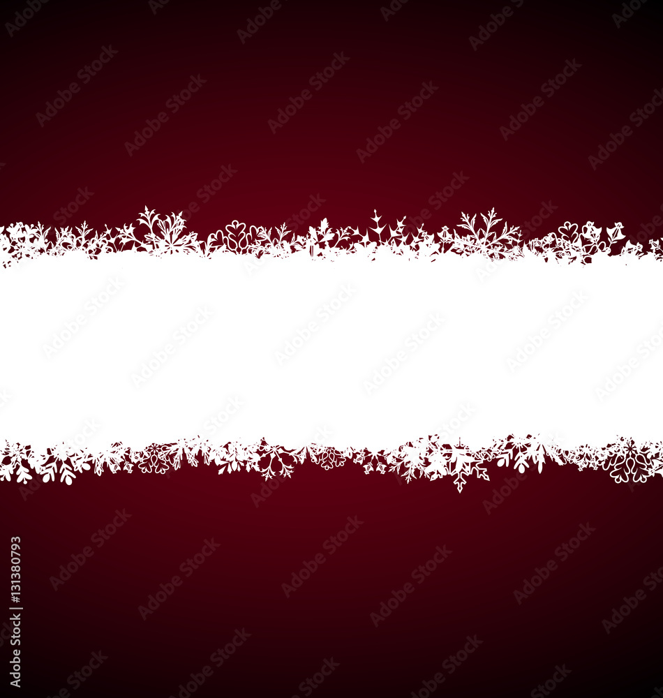 Winter Abstract Frame with Snow. Christmas Snowflake Surface