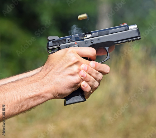 Shooting with a handgun