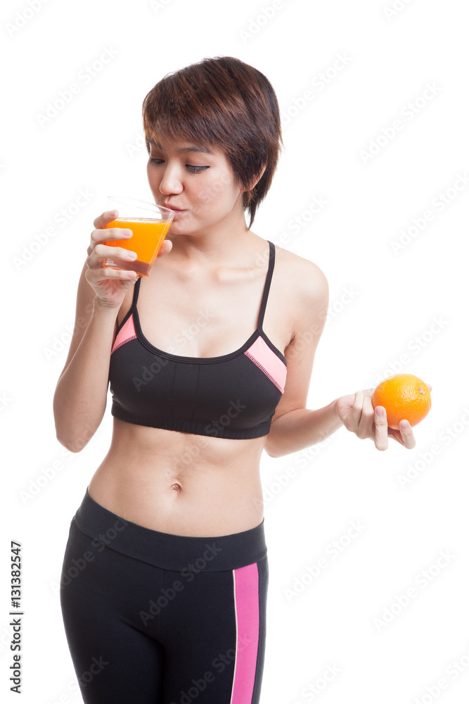 Beautiful Asian healthy girl with orange juice and orange fruit. Beautiful Asian healthy girl with orange juice and orange fruit.