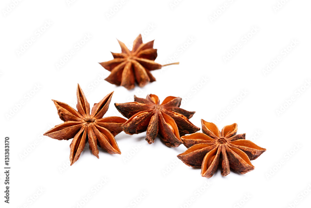 Aromatic star anise isolated on white background Aromatic star anise isolated on white background
