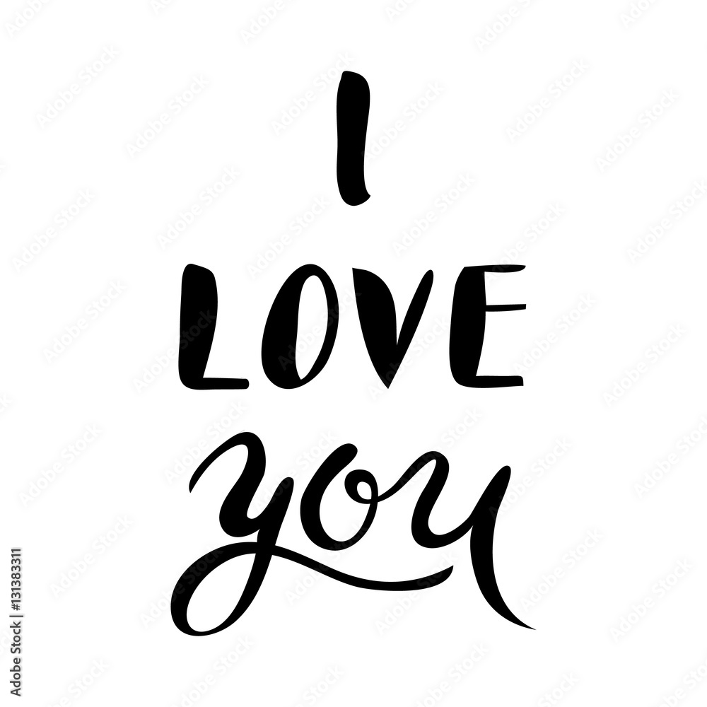 'i love you' hand lettering - handmade calligraphy; scalable and editable vector illustration; 'i love you' hand lettering - handmade calligraphy; scalable and editable vector illustration;