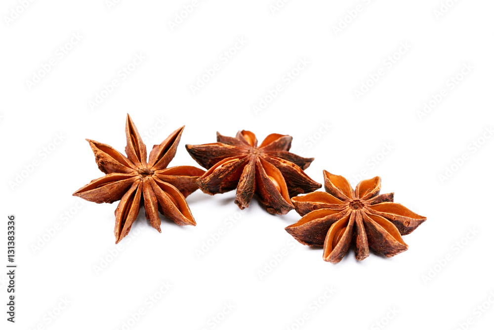 Aromatic star anise isolated on white background Aromatic star anise isolated on white background