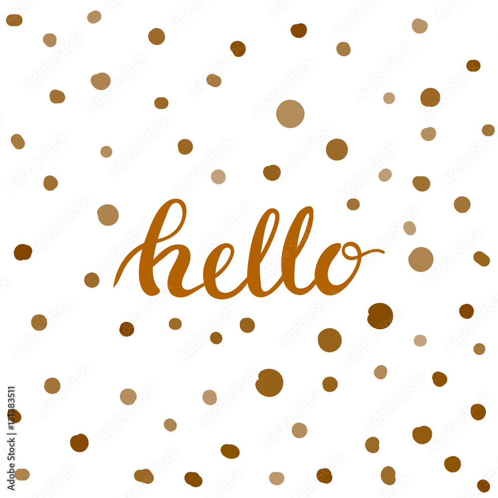 Obraz premium Hello hand-lettering. Handmade vector calligraphy