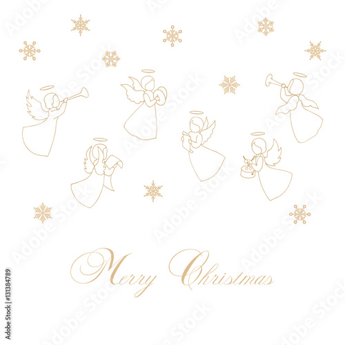 Christmas Angels with snowflakes