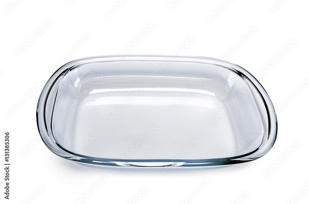 Empty glass dish for cooking with oven Empty glass dish for cooking with oven