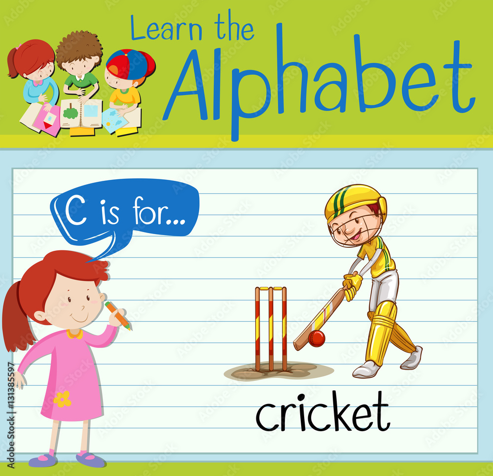Flashcard letter C is for cricket Flashcard letter C is for cricket