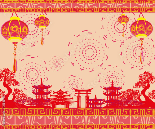 Oriental Happy Chinese New Year card © diavolessa