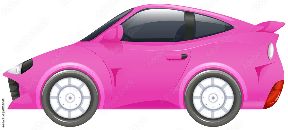 Racing car in pink color