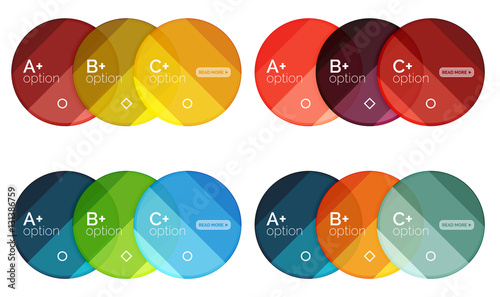 Set of round infographic banners with options