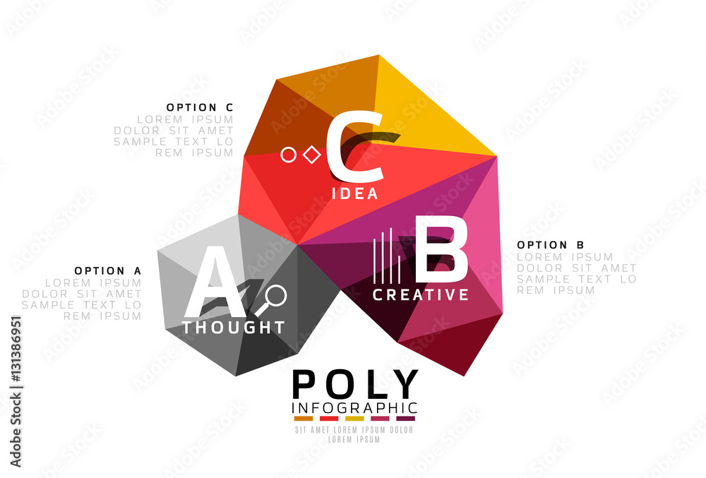 Moden low poly infographics template Moden low poly infographics template