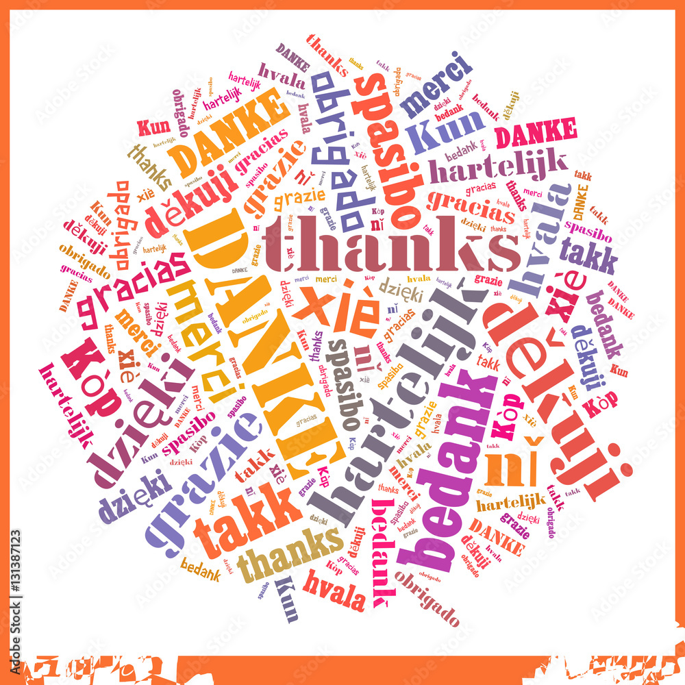 Danke In Verschiedenen Sprachen Top 7 Wortwolke "Danke" in verschiedenen Sprachen Stock Illustration | Adobe