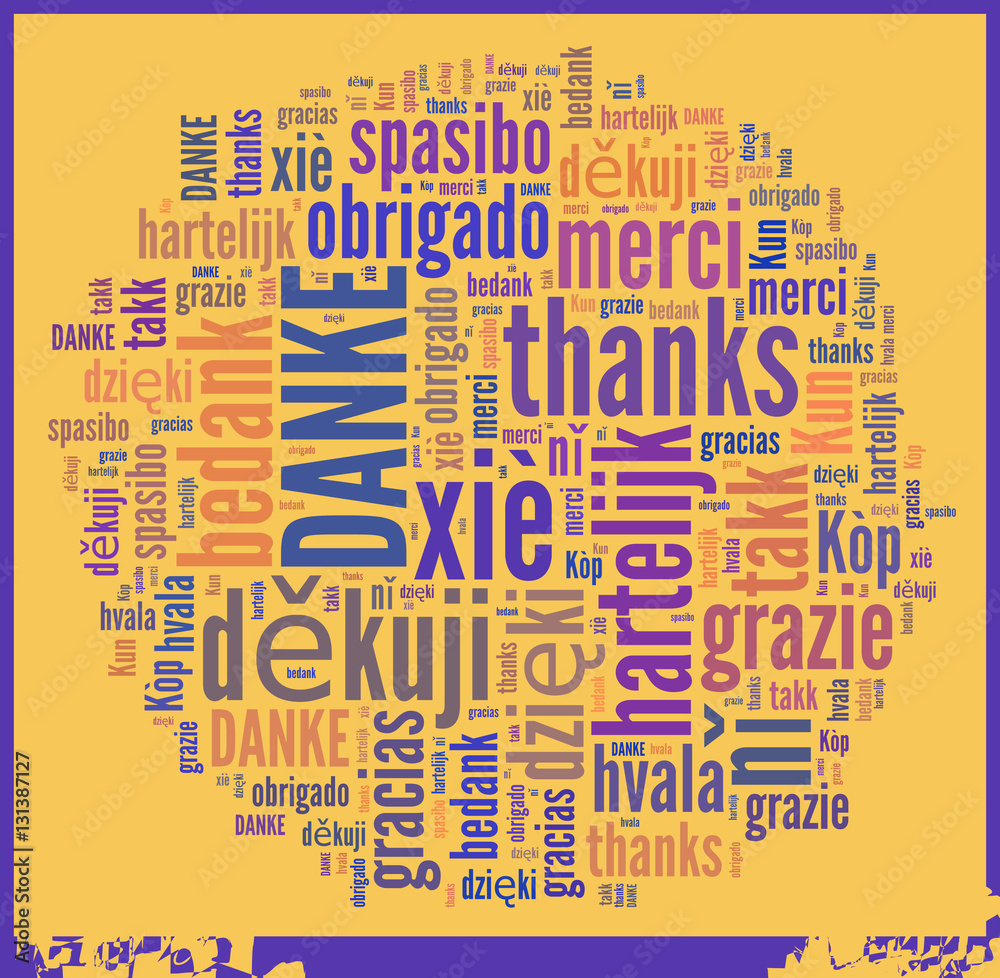 Danke In Verschiedenen Sprachen Top 7 Wortwolke "Danke" in verschiedenen Sprachen Stock Illustration | Adobe