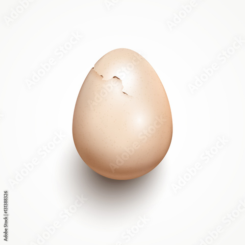Cracked egg isolated on white