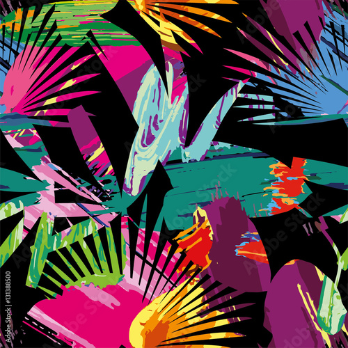 leaves pattern clipping mask black