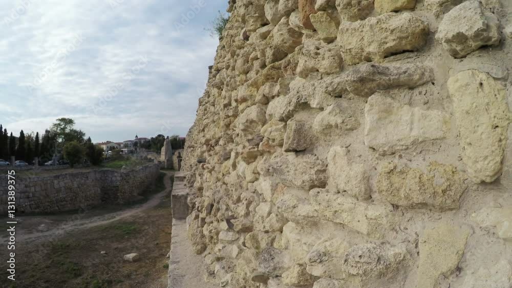 Stone wall ruins of the Greek town of Chersonese Stone wall ruins of the Greek town of Chersonese
