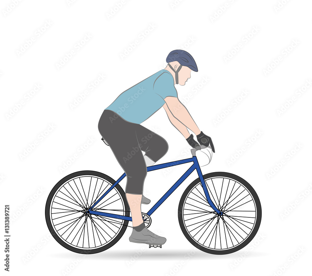 man on a bicycle. correct fit and posture for cycling. vector illustration. man on a bicycle. correct fit and posture for cycling. vector illustration.