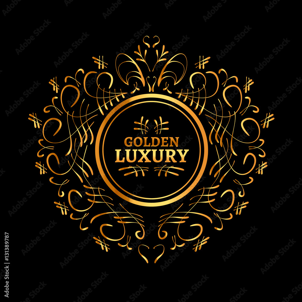 Circle vector golden frame. Ornament design template. Ornamental floral vignette for wedding invitations, business card, certificate, logo template. Circle vector golden frame. Ornament design template. Ornamental floral vignette for wedding invitations, business card, certificate, logo template.