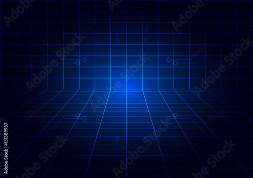 Vector Abstract futuristic circuit and grid digital technology c