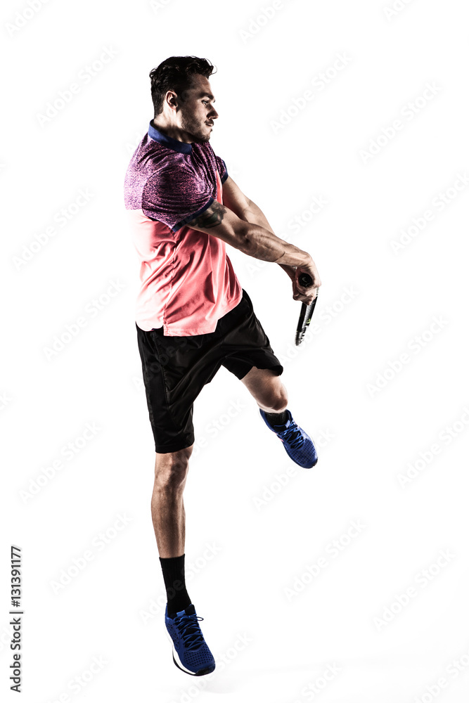 Young man  playing tennis