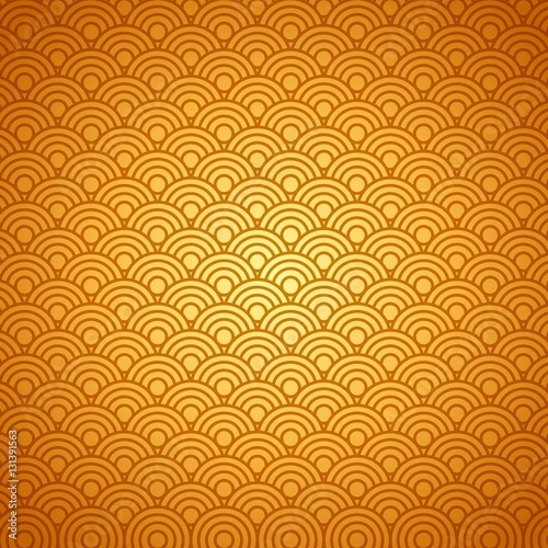 background with circular shapes in gold color. colorful design. vector illustration