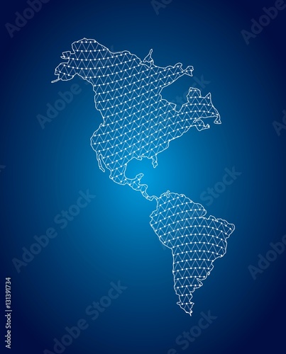 latin america map icon over blue background. vector illustration