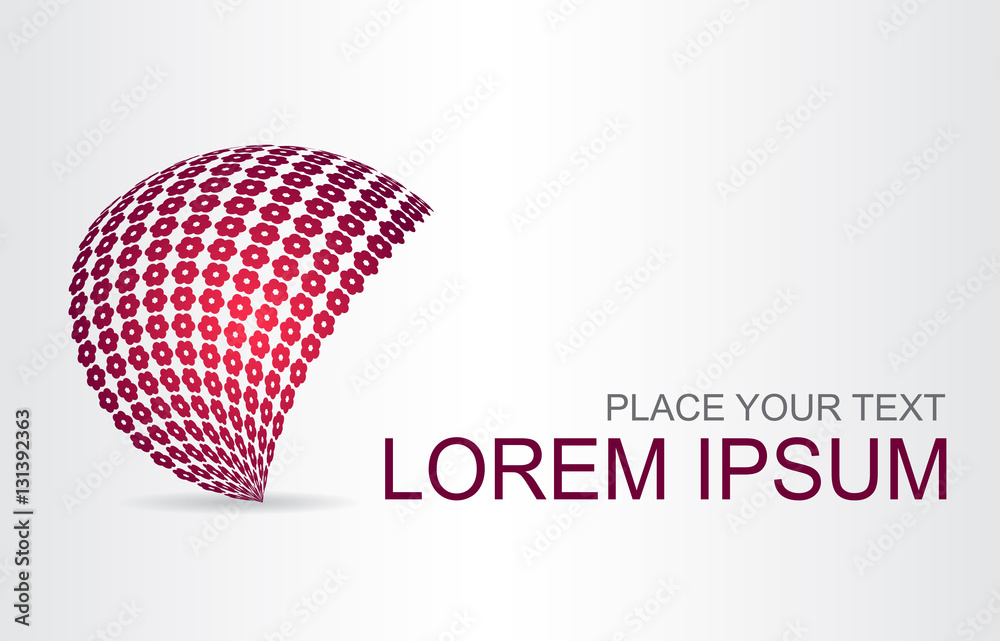 Logo stylized spherical surface with abstract shapes Logo stylized spherical surface with abstract shapes