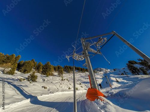 Illustration ski-lift. photo